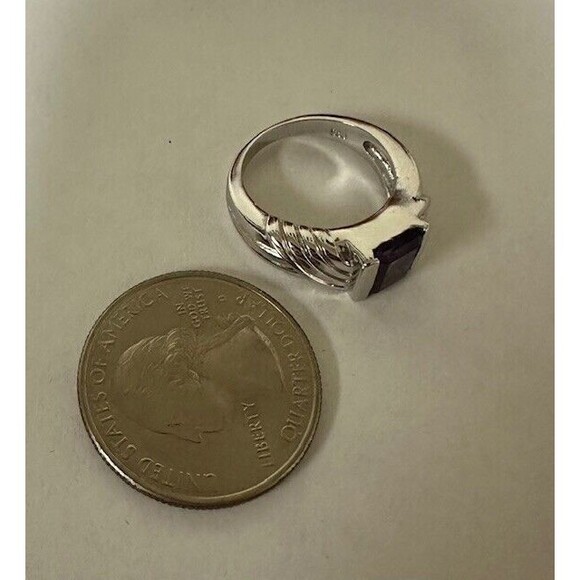 Sterling Silver 925 Amethyst Womens Size 5.75 Purple Stone Channel Set - Picture 9 of 10